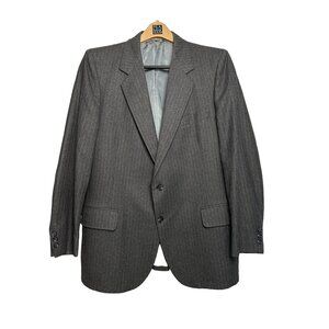 Vintage The Hub Men’s Gray Wool Blazer | 2-Button Sport Coat Size Unknown